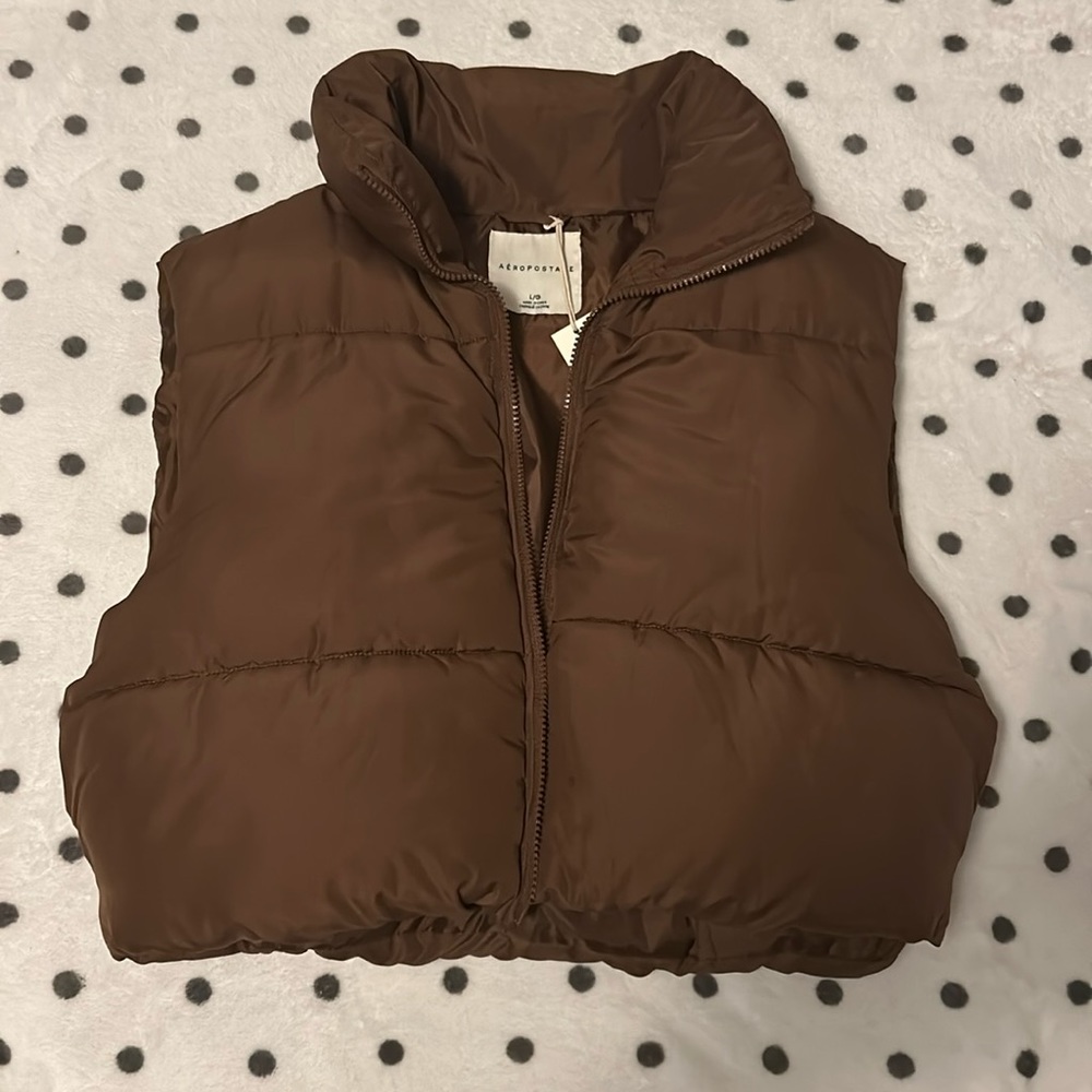 Aeropostale Brown Puffer Vest